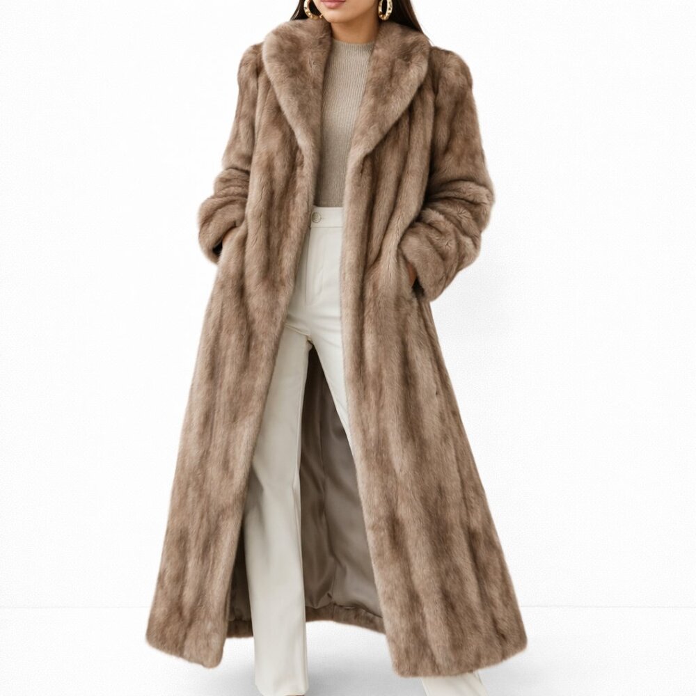 Vintage Mink Fur Coat Full Length Old Hollywood Glam